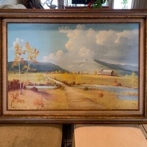 Original oil painting on canvas farmhouse